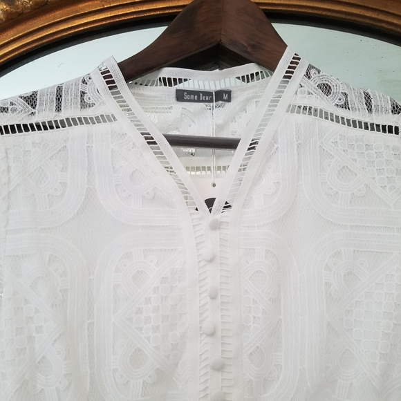 NWT white delicate lace midi dress - Picture 5 of 8